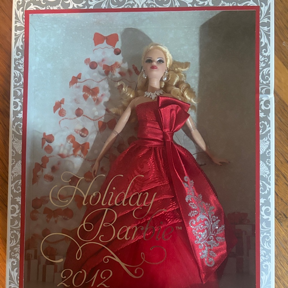 Barbie Holiday Doll in Red Gown with Silver Accents